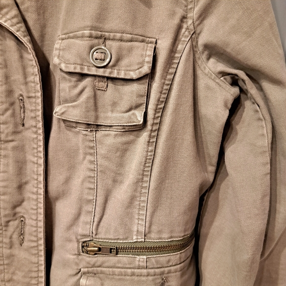 Army Jacket, fitted, pockets, Zippers size M - Picture 3 of 6